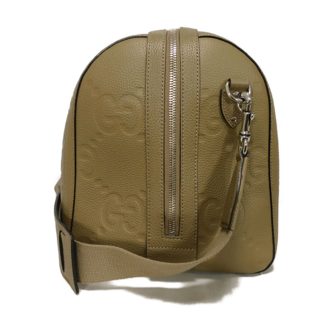 GUCCI Boston Duffel bag 725282 AABY7 2801 Jumbo GG Leather Taupe Double G embossed Jumbo GG Medium Duffle Bag, Beige