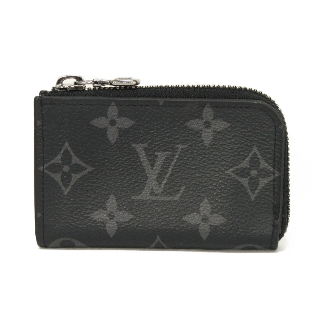 LOUIS VUITTON Coin case M63536 Monogram Eclipse canvas x grain leather Noir Monogram Eclipse Portemone Jules