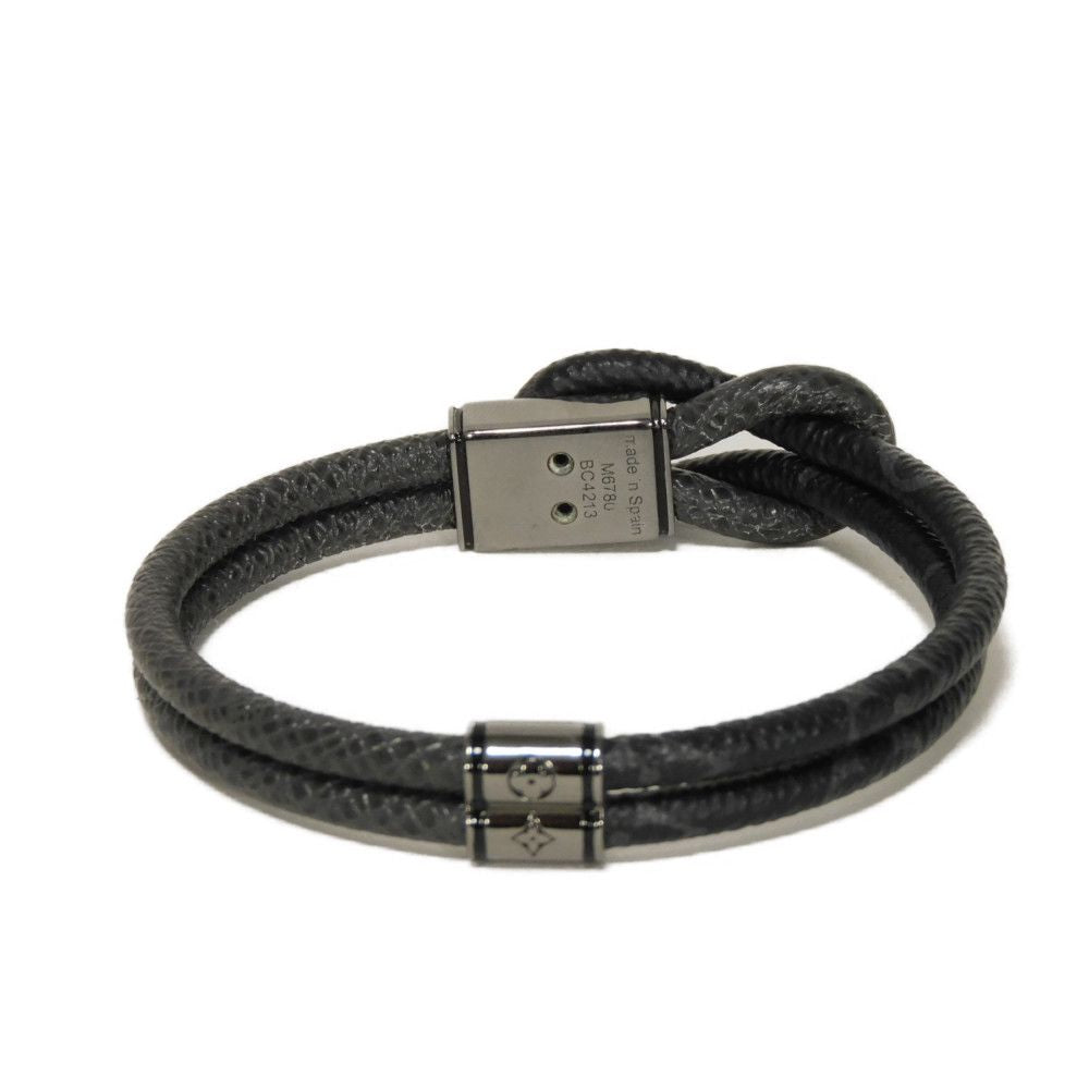 LOUIS VUITTON bracelet M6780E Taiga Leather x Monogram Eclipse Canvas black Taigarama monogram Eclipse Bracelet Loop It