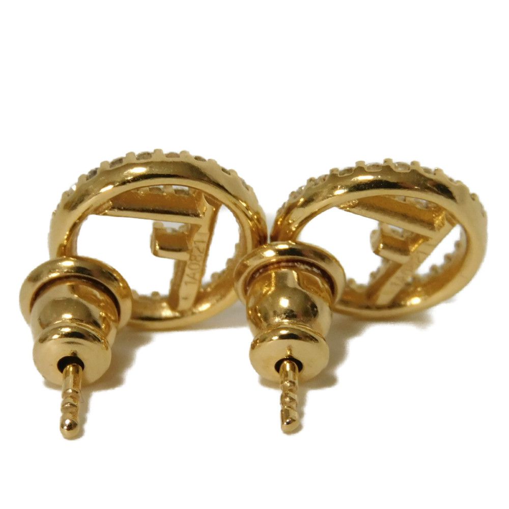 FENDI Pierce 8AG738 6DM F089U Bronze x Zircon clear F logo circle F is