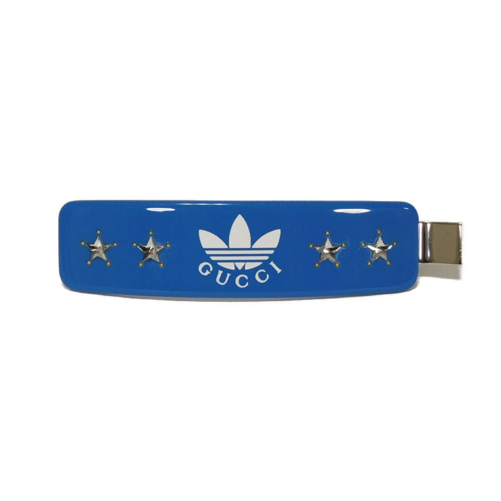 GUCCI Valletta 702940 IAABI 8521 Resin blue Trefoil logo Adidas Crystal Star Hair Clip