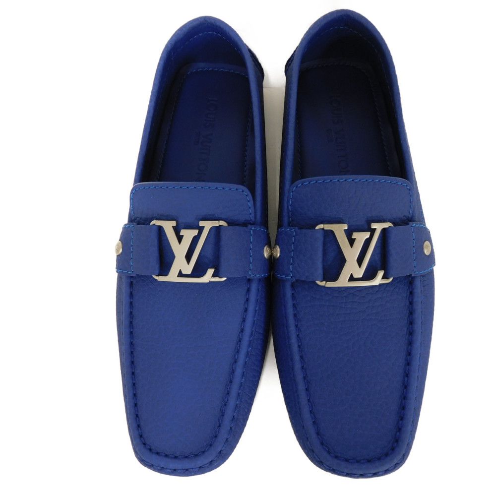 LOUIS VUITTON loafers 1A0RSC Taurillon Clemence leather (embossed) cobalt LV logo Monte Carlo Line 8 1/2