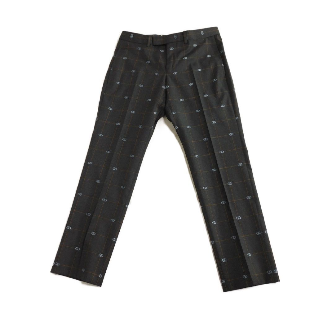 GUCCI setup 612839 444307 wool gray DIY Interlocking G suit jacket and pants Upper 7-44C/Lower 7-42R