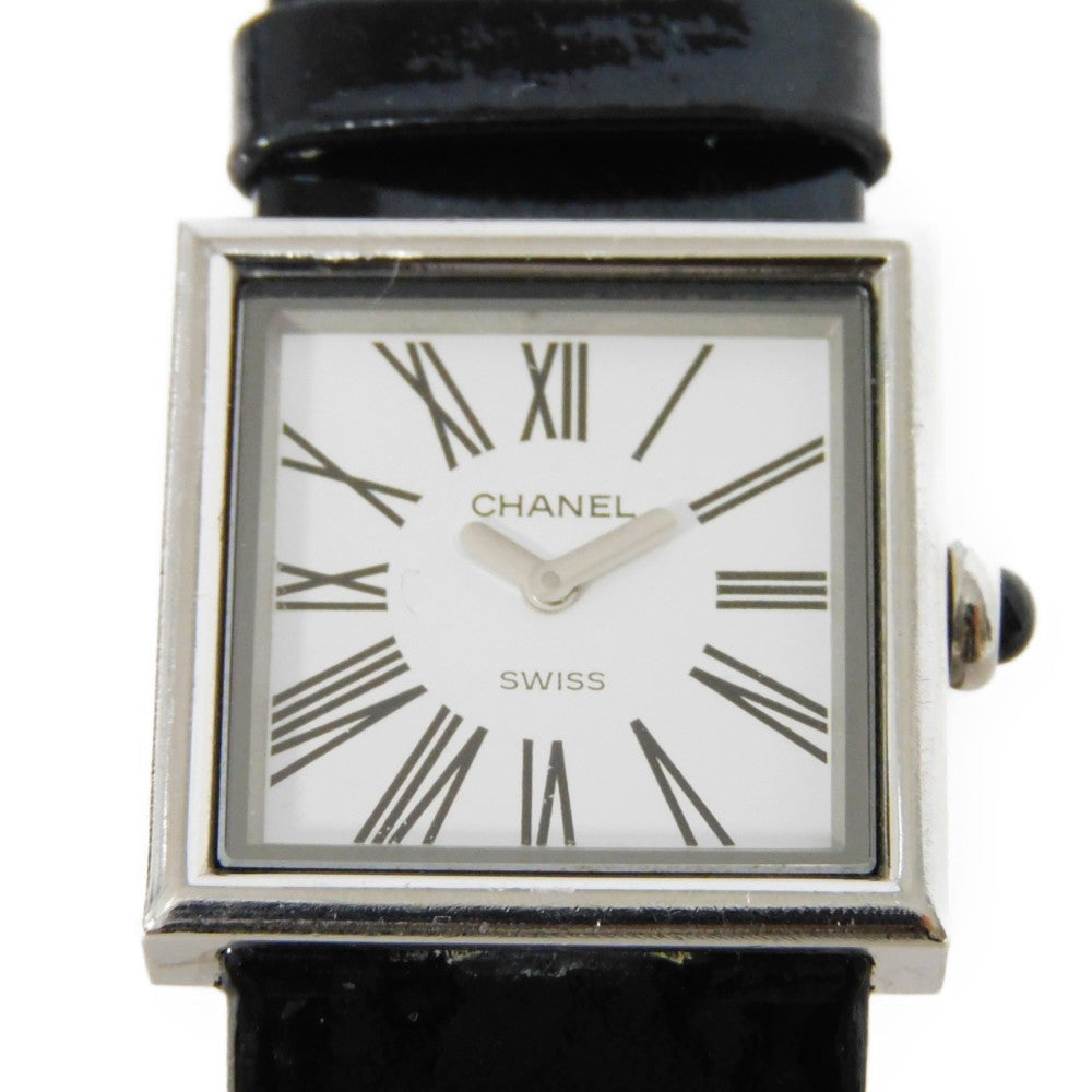 CHANEL Watches Quartz H0572 Stainless steel, leather Silver Mademoiselle white dial Women