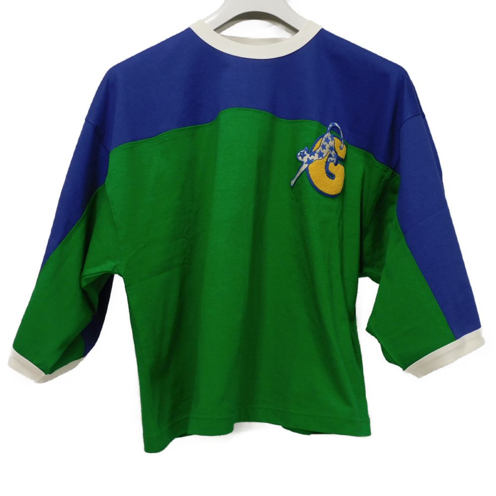 GUCCI Short sleeve T-shirt 753294 XJFTX 3229 cotton green LOVERS PLEASURE CLUB G Logo Cat Star Jersey Print S