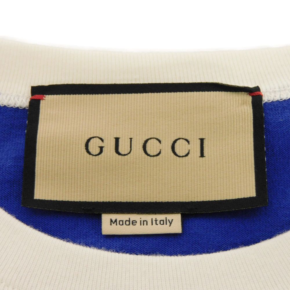 GUCCI Short sleeve T-shirt 753294 XJFTX 3229 cotton green LOVERS PLEASURE CLUB G Logo Cat Star Jersey Print S
