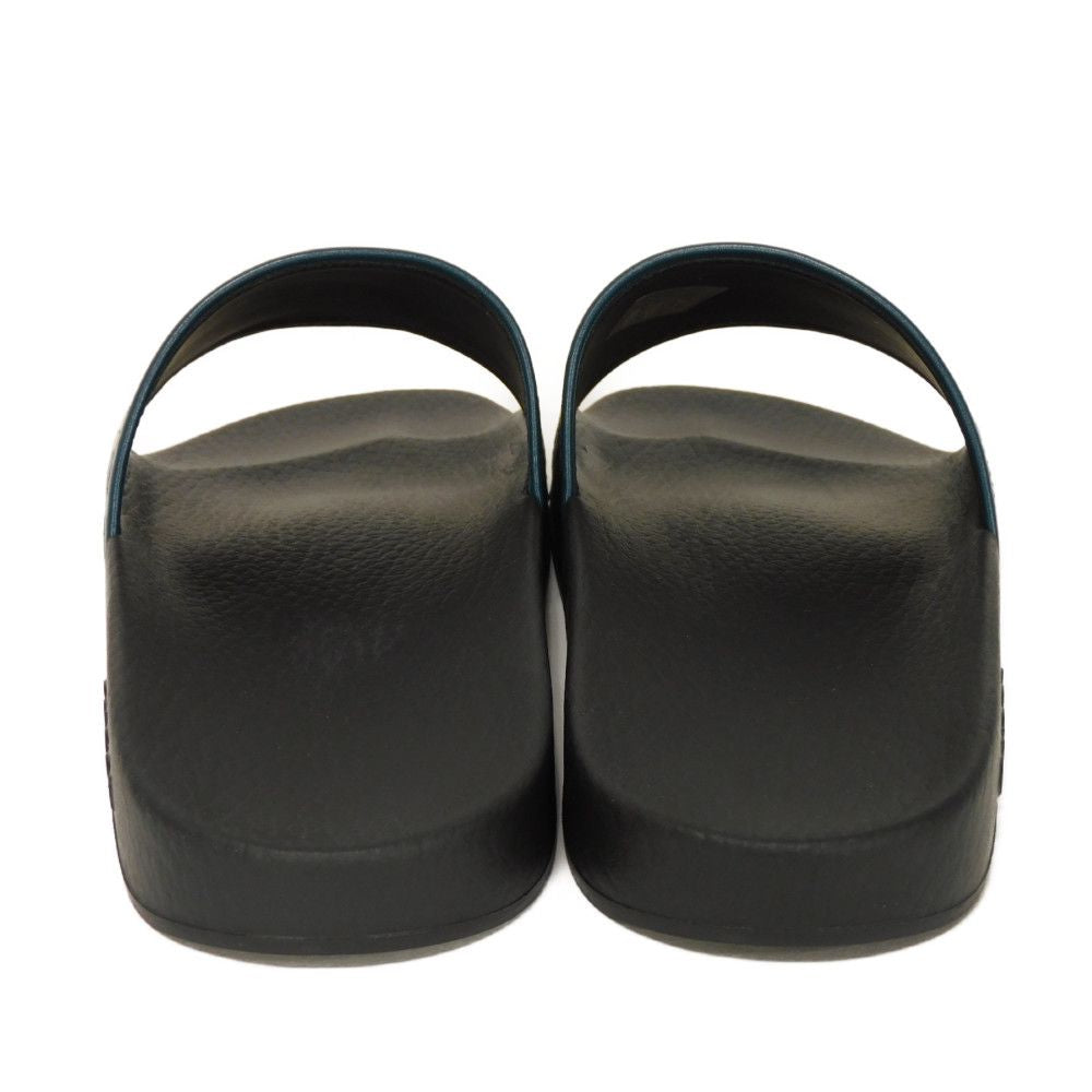 GUCCI Sandals 522023 Supreme canvas (polyurethane coating) x calf leather x rubber Turquoise SEGA Sega logo GUCCY print slides 7