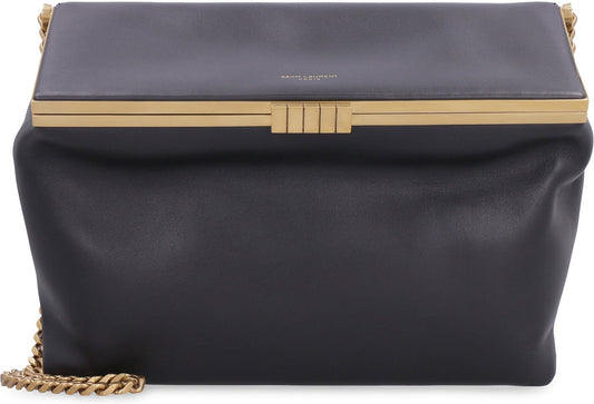 Luxury Saint Laurent Trending 2025 Women's Fanny Leather Shoulder Bag in Black | 698202AAAMD Color 1000