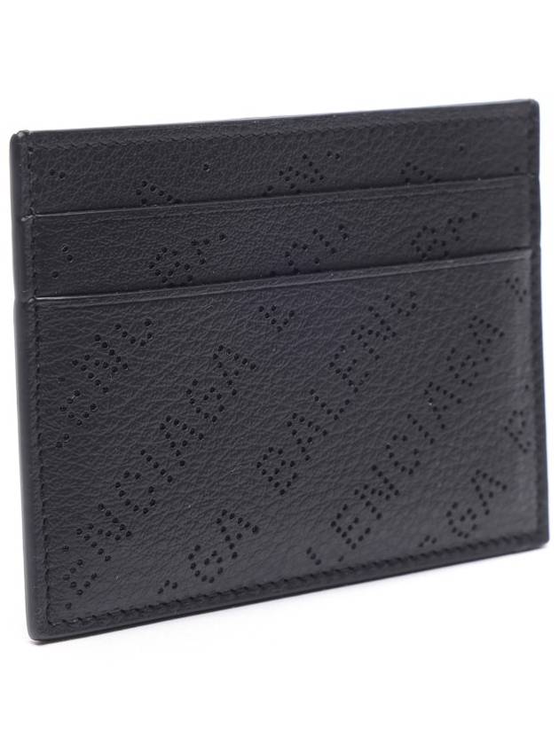 Luxury Balenciaga Trending 2025 Logo Perforated Cash Card Holder Black