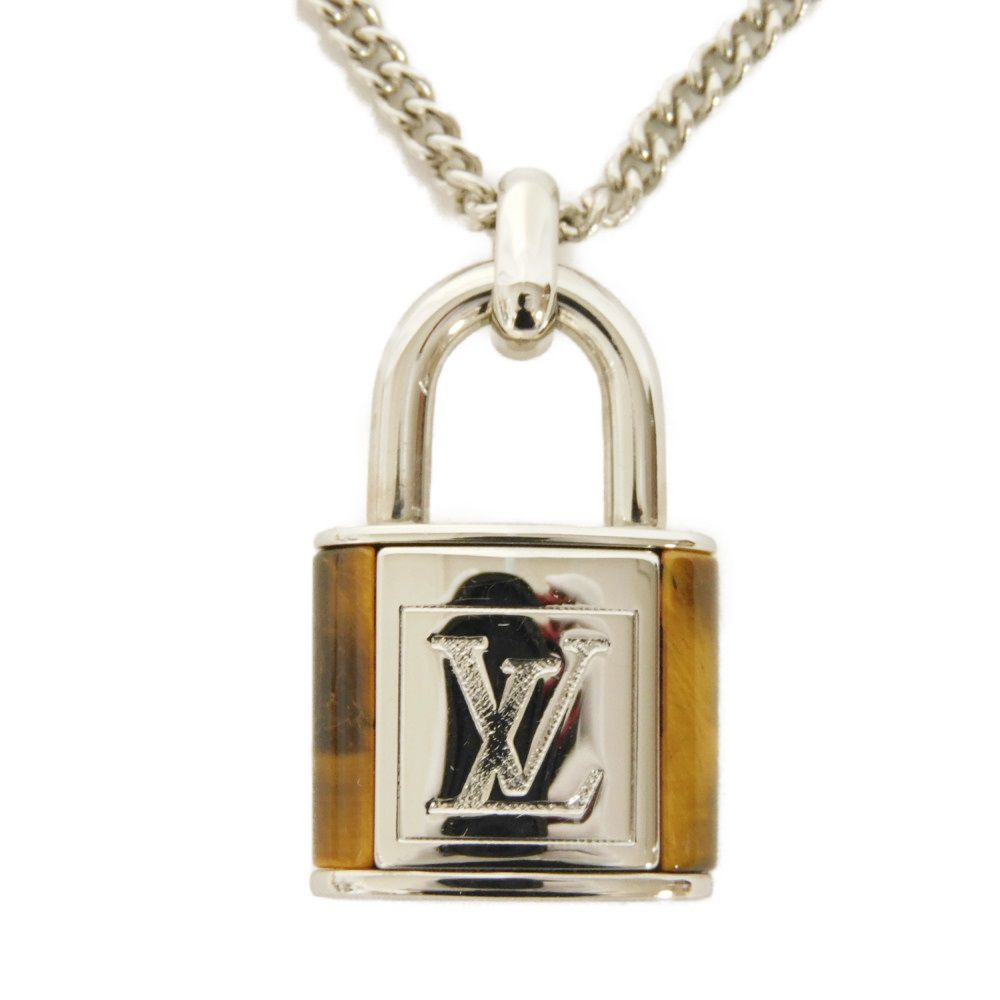 LOUIS VUITTON Necklace M62668 Stone Brown LV signature Collier LV Stone Tiger Eye