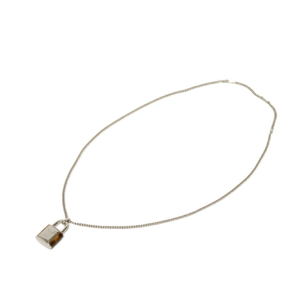 LOUIS VUITTON Necklace M62668 Stone Brown LV signature Collier LV Stone Tiger Eye