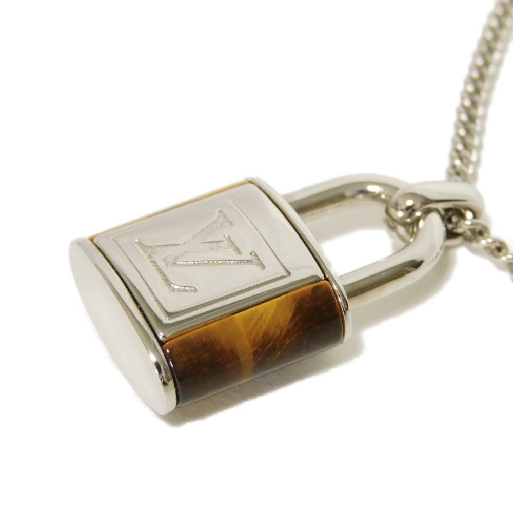 LOUIS VUITTON Necklace M62668 Stone Brown LV signature Collier LV Stone Tiger Eye