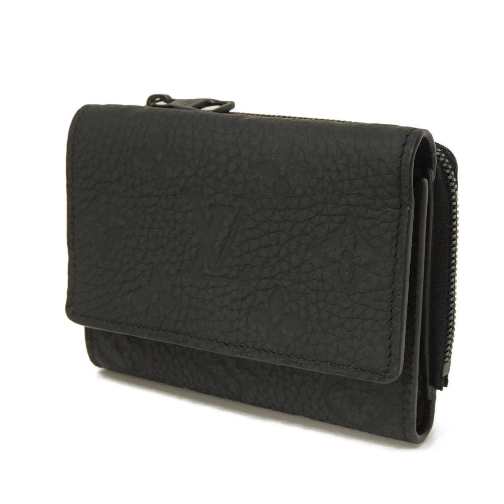 LOUIS VUITTON Tri-fold wallet M82556 Taurillon Clemence leather (monogram embossed) black Monogram Taurillon Clemence Portefeuille Pilot