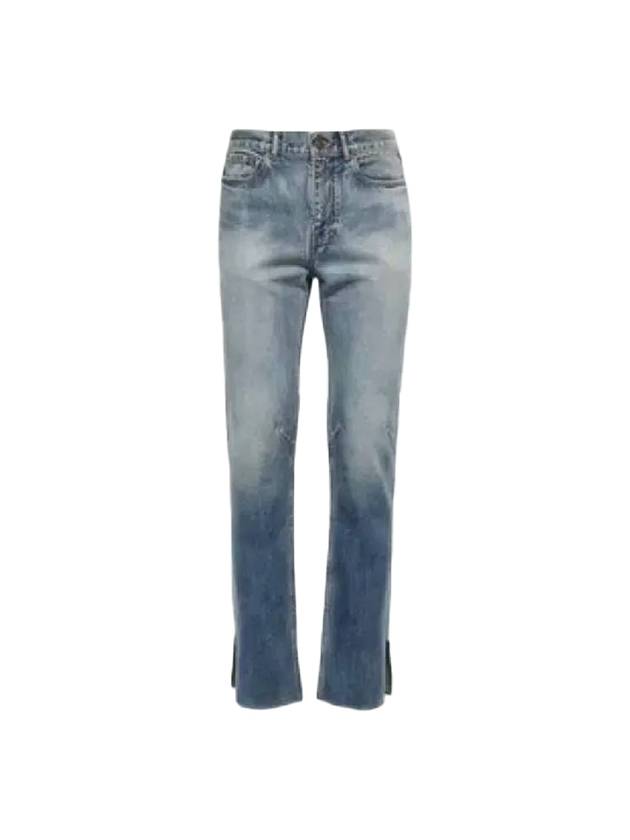 Luxury Balenciaga Trending 2025 Super Fit Washed Denim Jeans Blue