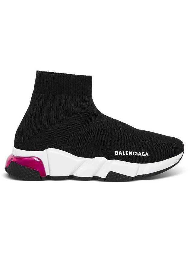 Luxury Balenciaga Trending 2025 Speed Clear Sole High Top Sneakers Pink Black