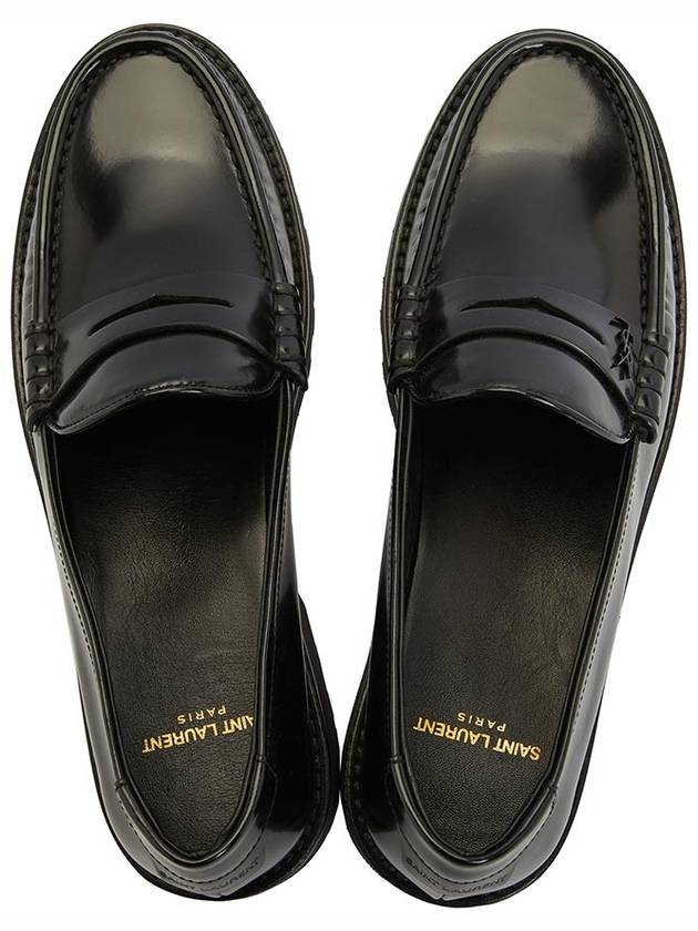 Luxury Saint Laurent Trending 2025 Monogram Leather Loafers Black