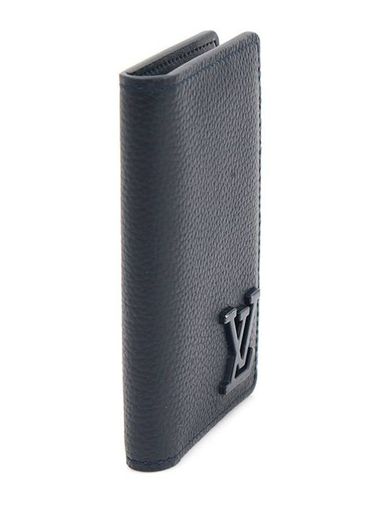 Luxury Saint Laurent Trending 2025 M69979 Ink Blue Grain Calfskin LV Aerogram Pocket Organizer Card Holder