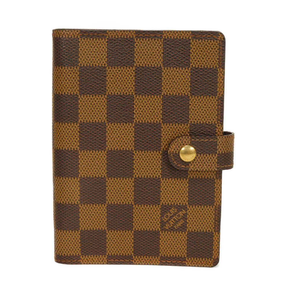 LOUIS VUITTON Notebook cover R20700 Damier canvas x grain leather (embossed) Brown Damier Agenda PM