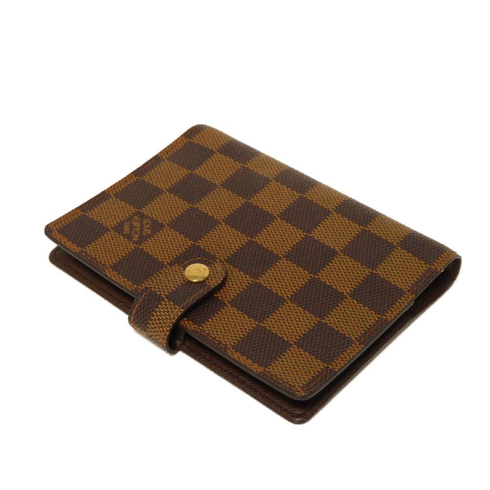 LOUIS VUITTON Notebook cover R20700 Damier canvas x grain leather (embossed) Brown Damier Agenda PM