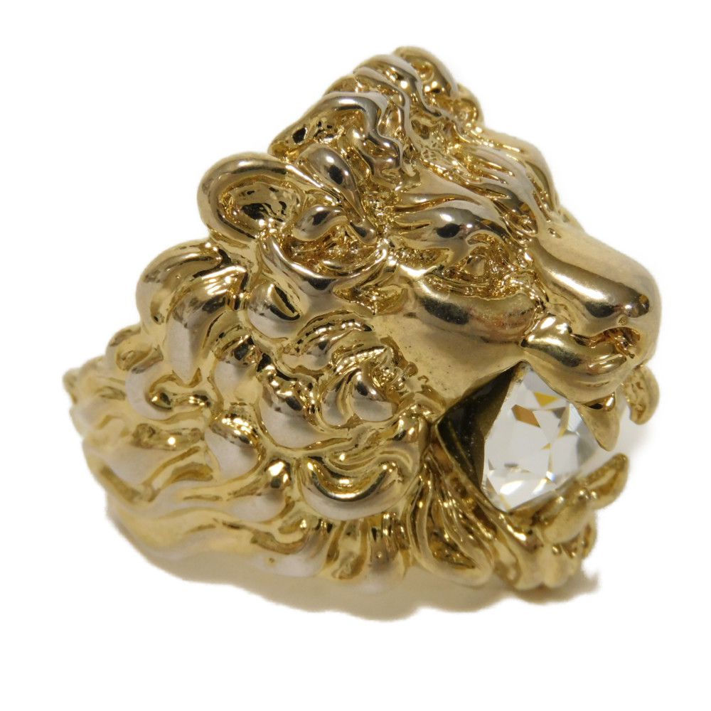 GUCCI Ring 402763 J1D50 8062 Rhinestone clear Crystal Lion Head