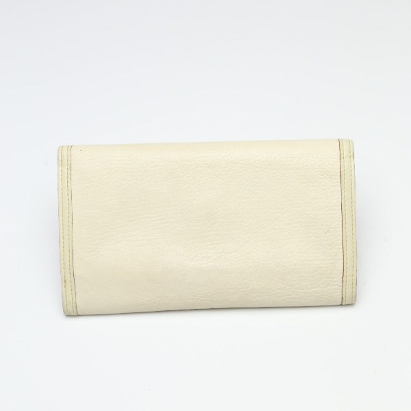 LOUIS VUITTON Long Wallet Purse M91839 Goat leather white Trifold purse Suhari Porto Tresol International Bron Women
