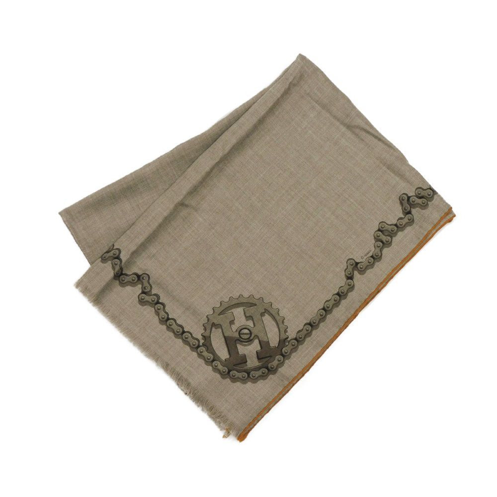 HERMES Stall H694060T Cashmere Brown H logo Cheval Deschenes Rectangle