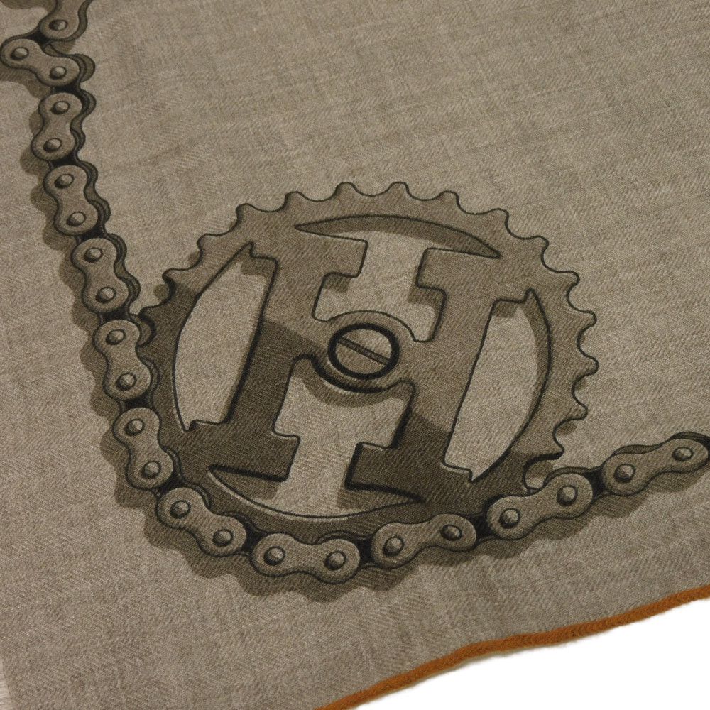 HERMES Stall H694060T Cashmere Brown H logo Cheval Deschenes Rectangle