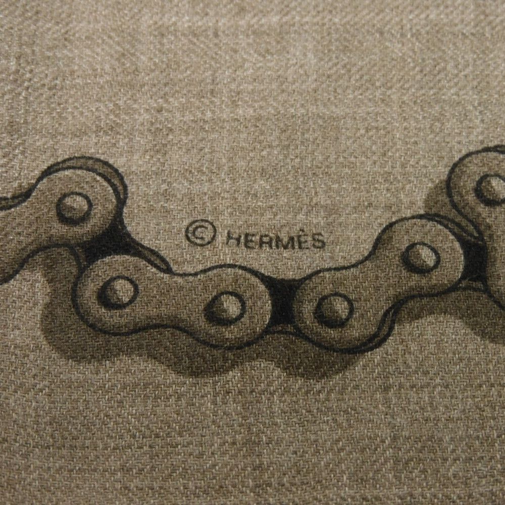 HERMES Stall H694060T Cashmere Brown H logo Cheval Deschenes Rectangle