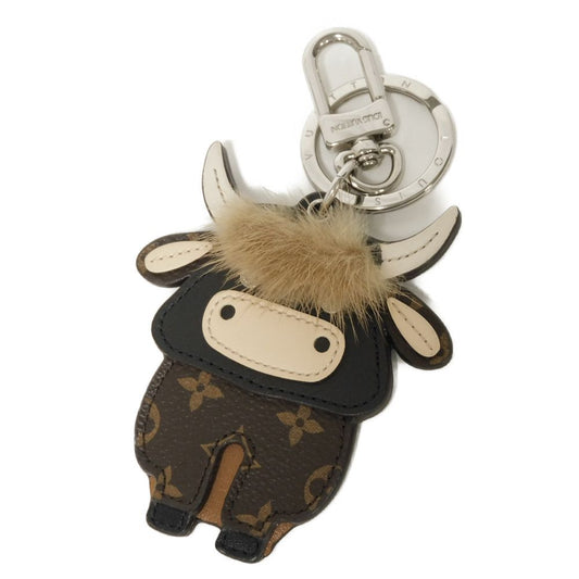 LOUIS VUITTON key ring M80218 Monogram canvas x calf leather Marron Monogram Porte ClÃ©s LV Ox