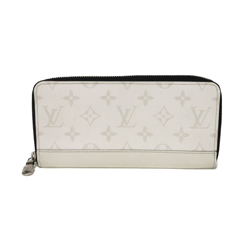 LOUIS VUITTON Long Wallet Purse M14127 Taiga leather (embossed) x monogram canvas Optic white Taiga Lama Monogram Zippy Wallet Horizontal