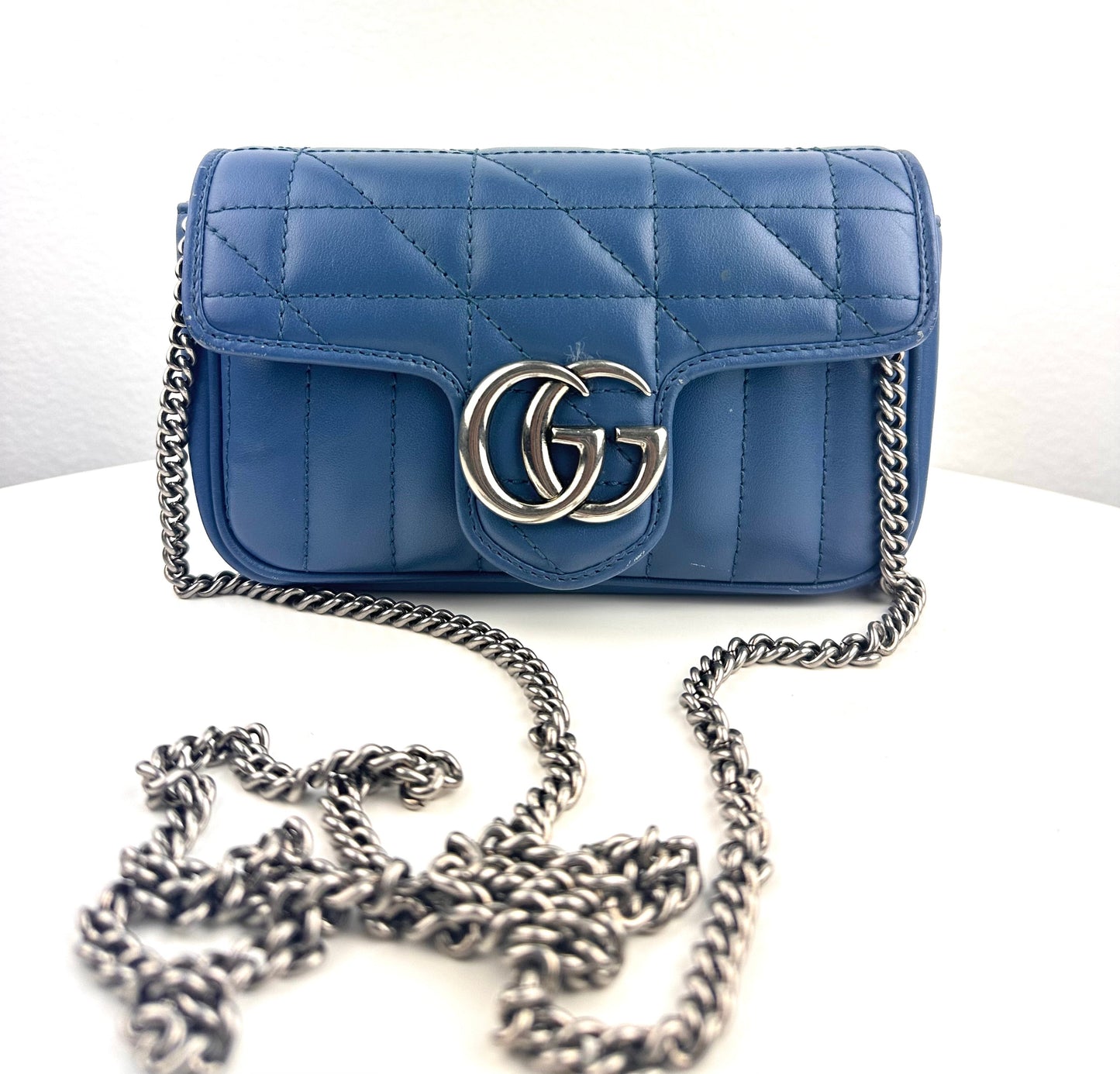 Gucci GG Marmont Super Mini Leather Navy