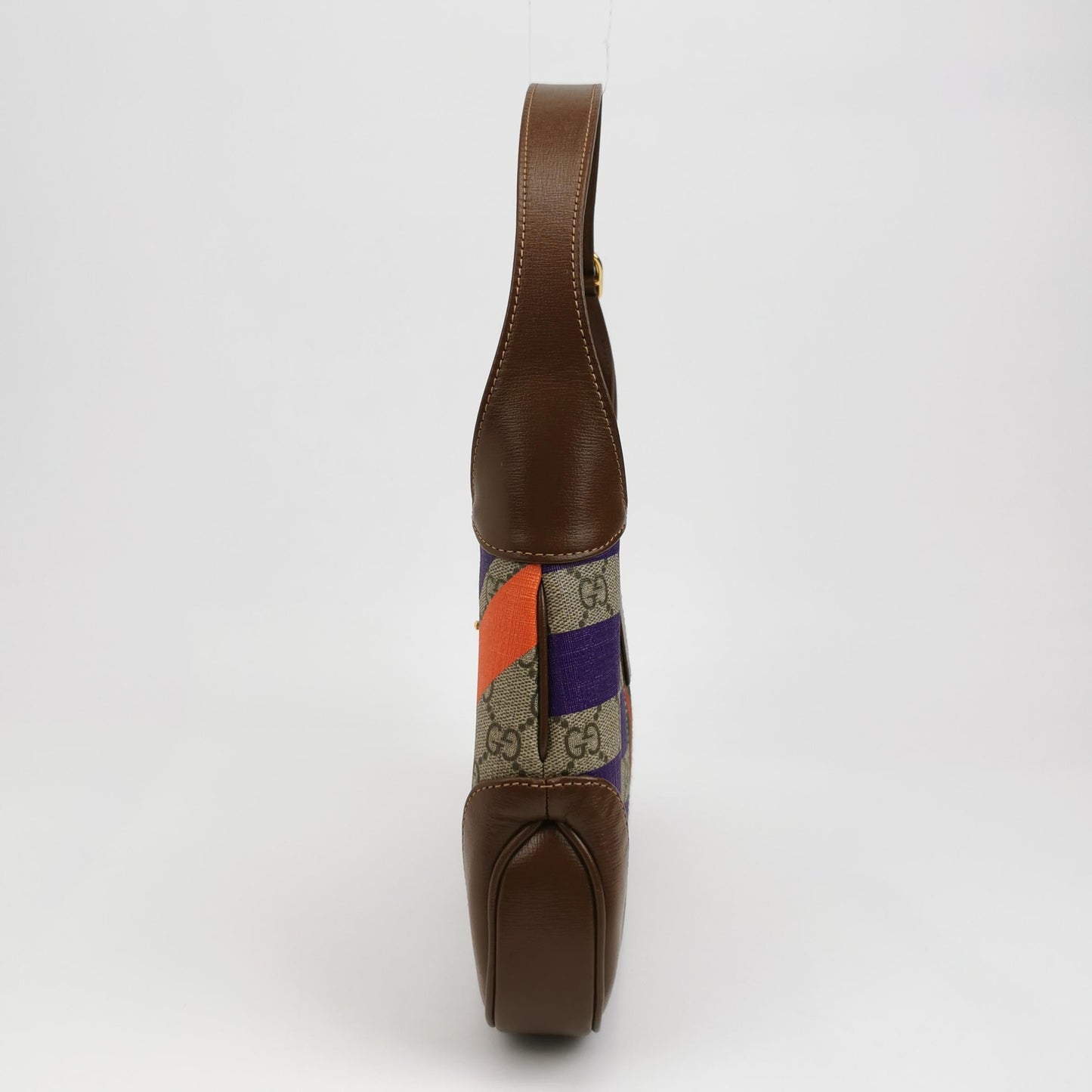 Gucci Jackie 1961 Small Brown Leather Multicolor Monogram Canvas