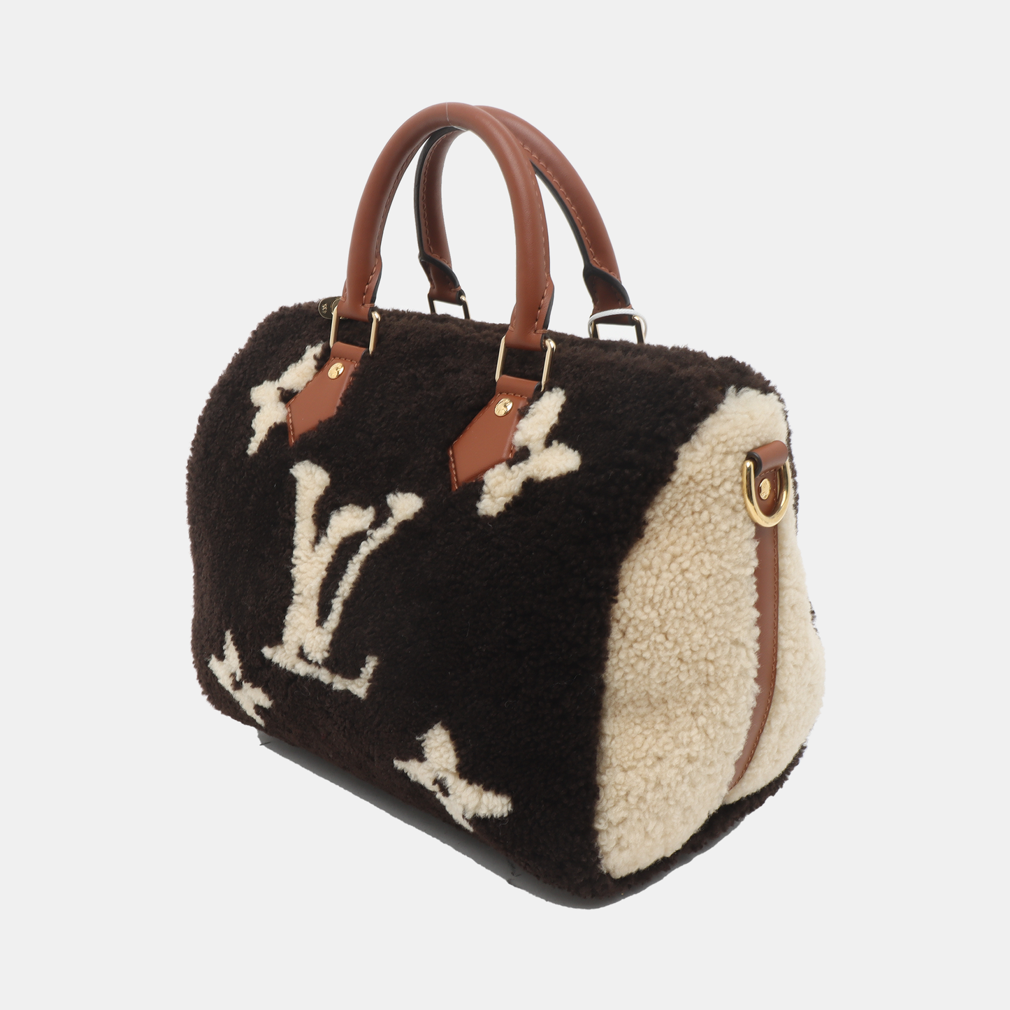 Louis Vuitton Speedy Bandouliere 25 Teddy Shearling Giant Monogram Crossbody Bag