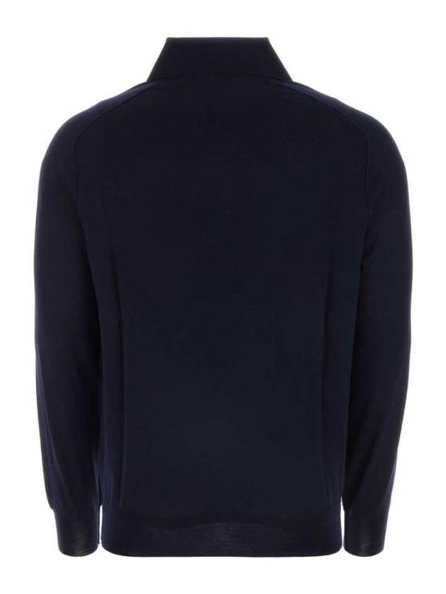 Luxury Bottega Veneta Long Sleeve Polo Knit Top Navy