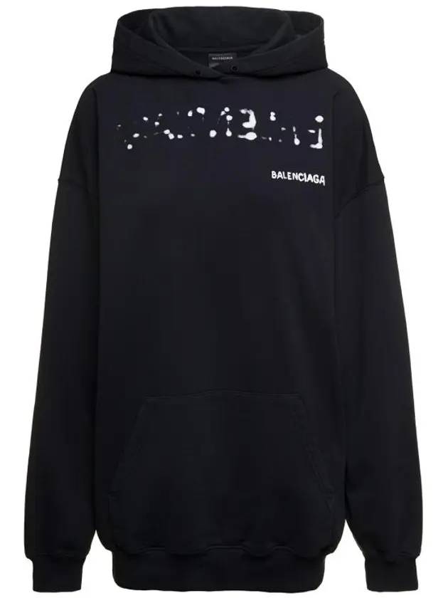 Luxury Balenciaga Trending 2025 Logo Oversized Cotton Hoodie Black