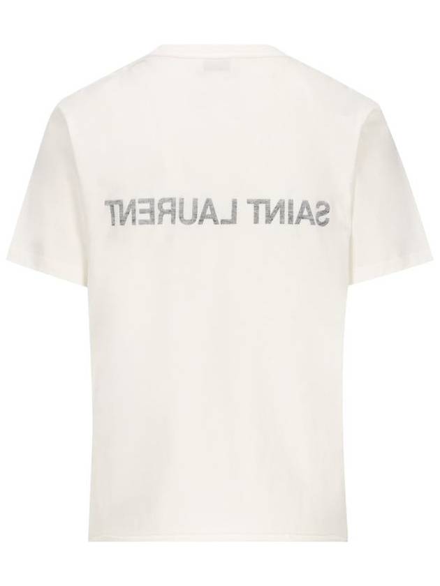 Luxury Saint Laurent Trending 2025 Reverse Short Sleeve T-Shirt Nature Et Noir