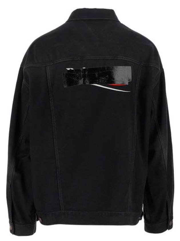 Luxury Balenciaga Trending 2025 Political Campaign Logo Oversized Denim Jacket Black