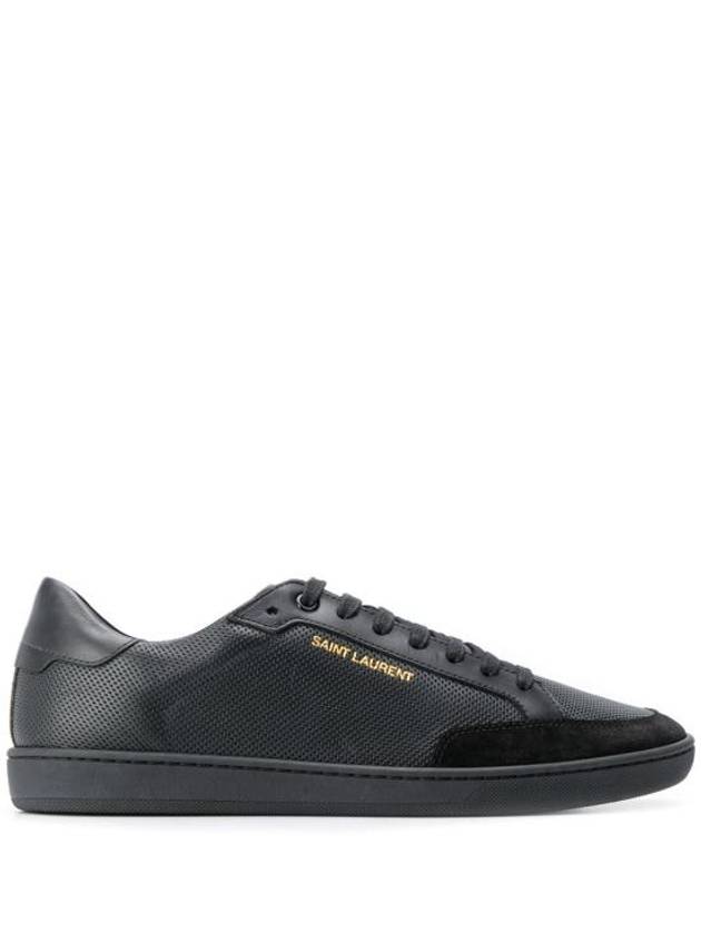 Luxury Saint Laurent Trending 2025 Court Classic Perforated Leather Low Top Sneakers Black