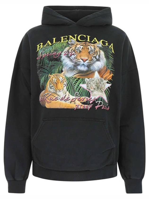 Luxury Balenciaga Trending 2025 Tiger Print Hoodie Black