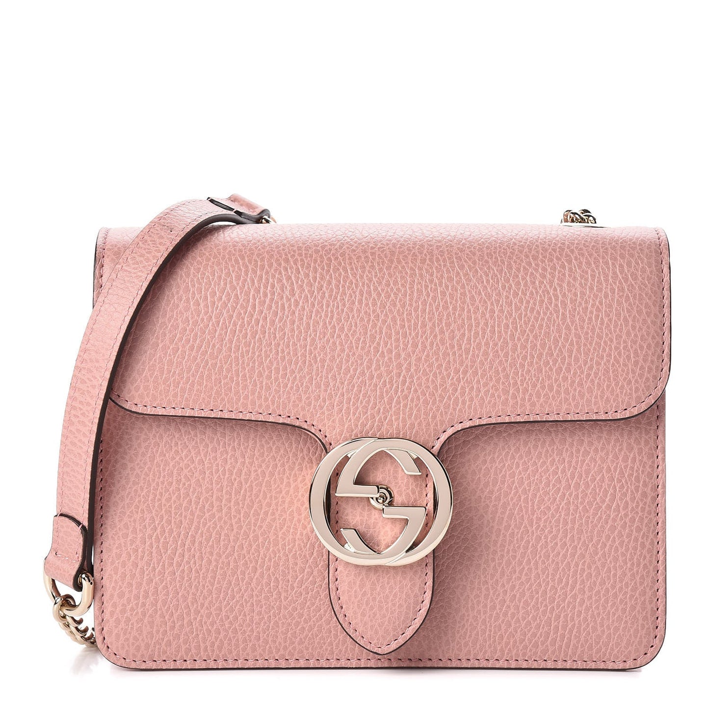 GUCCI DOLLAR CALFSKIN SMALL INTERLOCKING G SHOULDER BAG