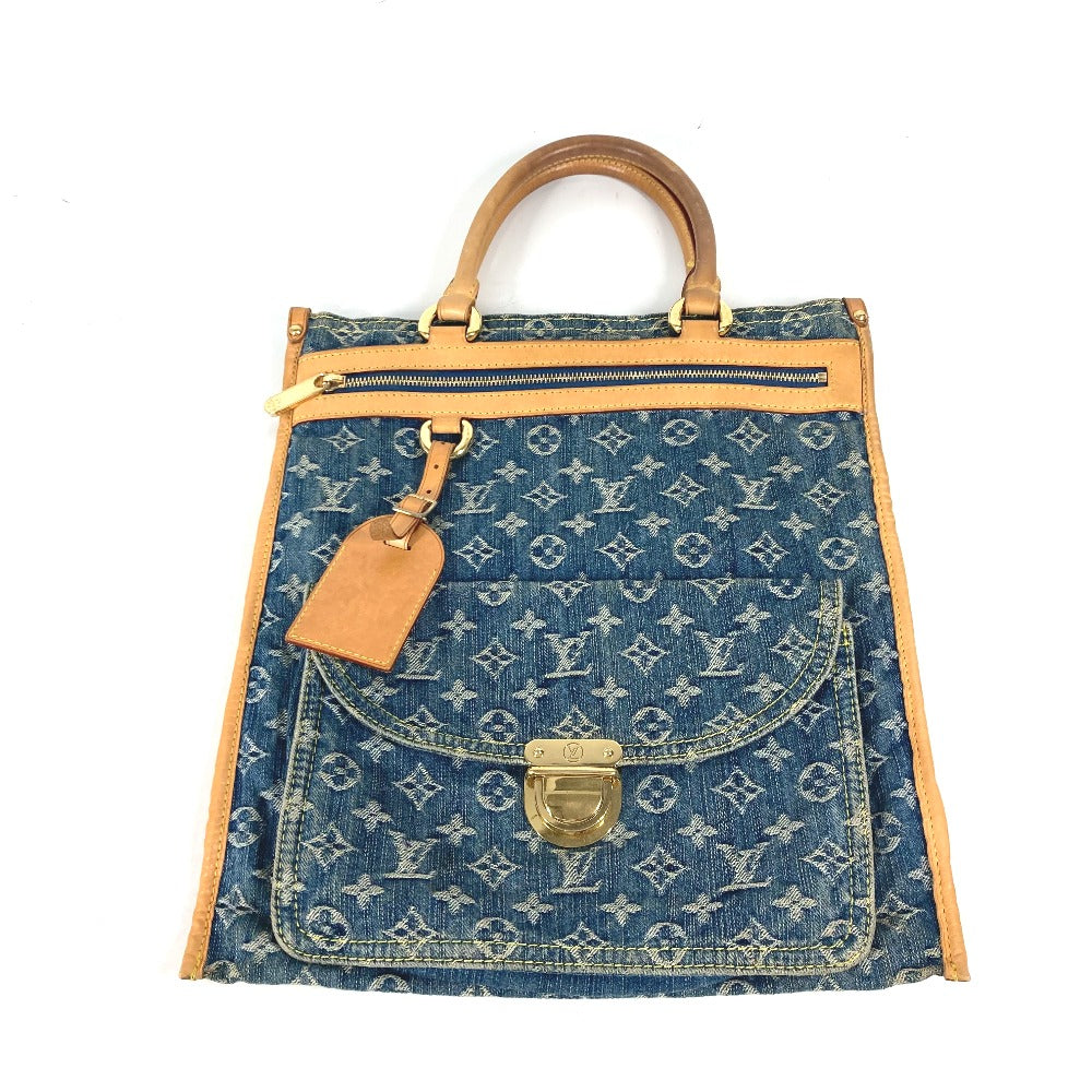 LOUIS VUITTON Shoulder Bag M95018 Monogram denim blue Monogram denim Flat Shopper Women