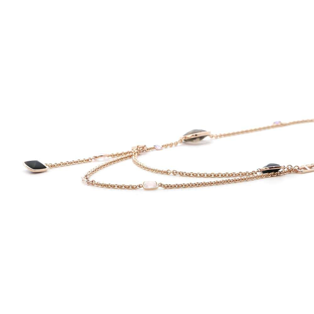 HERMES Multi Stone Chaine d'Ancre Necklace 18K Pink Gold