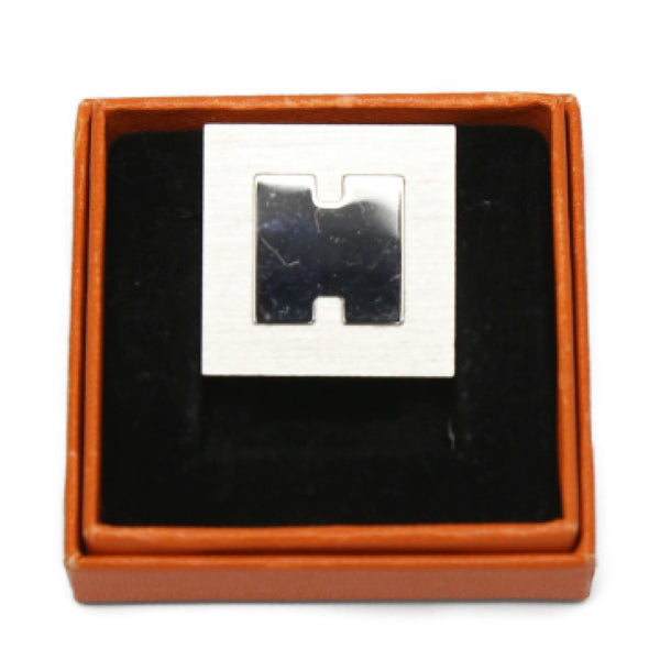 HERMES Interior other palladium Silver With Box photo frame Smile Ash SS H Logo Mini Photo Stand Women(Unisex)