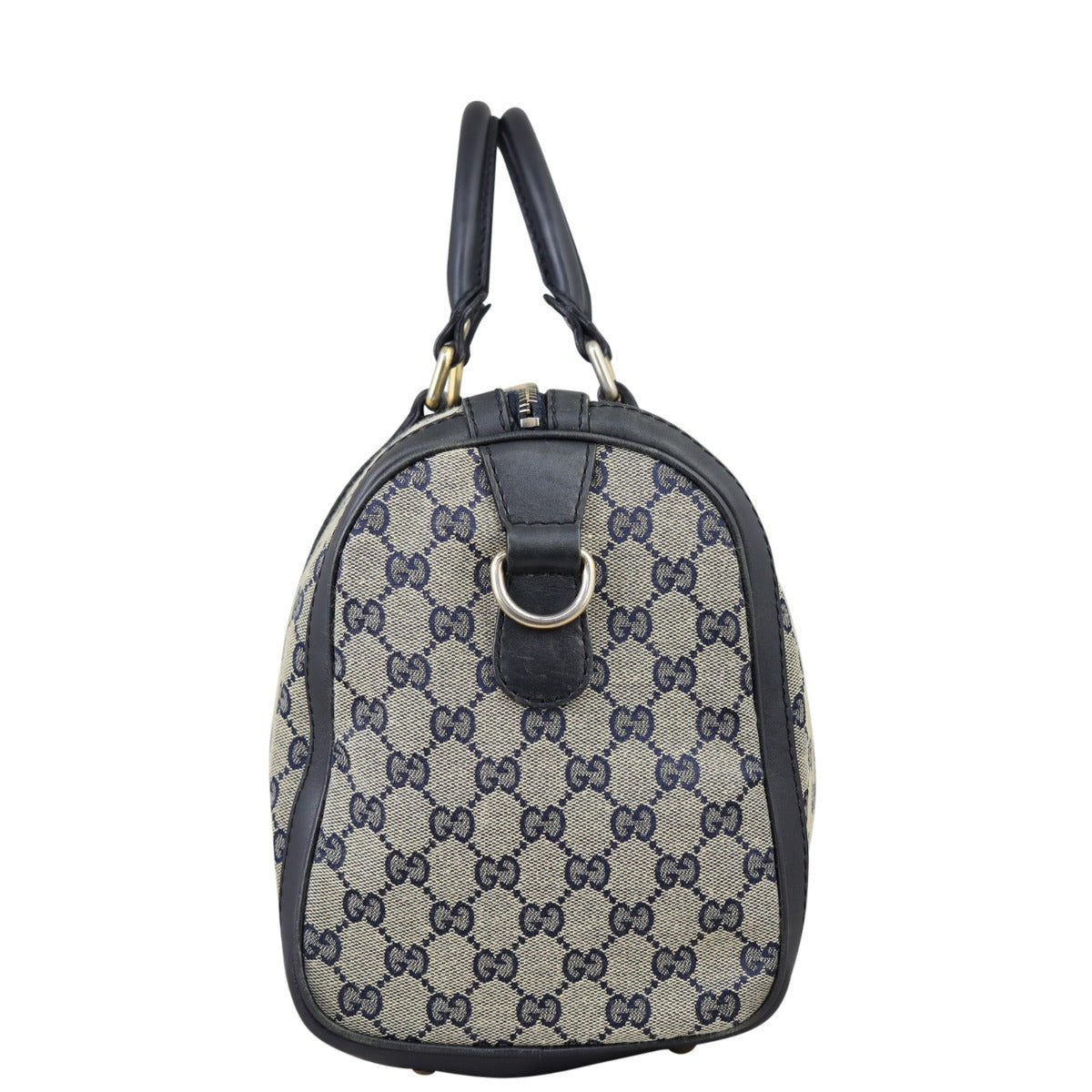 Gucci Blue Vintage Web Original GG Boston Bag Medium