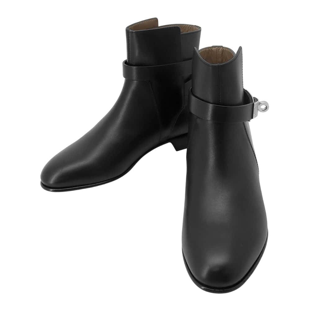 HERMES Short boots ãNeoã BlackH162133Z Leather Size 34