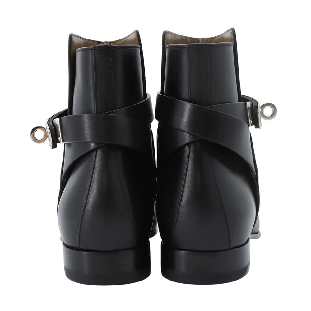 HERMES Short boots ãNeoã BlackH162133Z Leather Size 34
