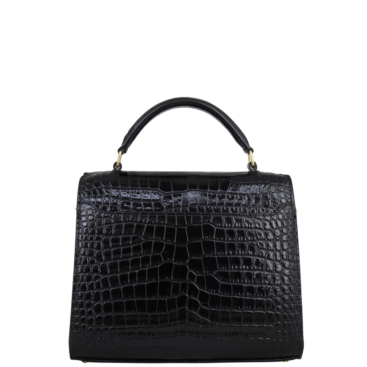 Saint Laurent Cassandra Top Handle Mini Croc-Embossed