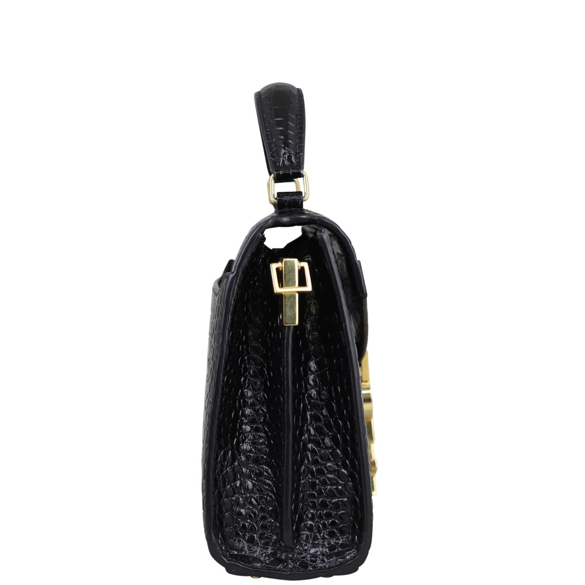 Saint Laurent Cassandra Top Handle Mini Croc-Embossed