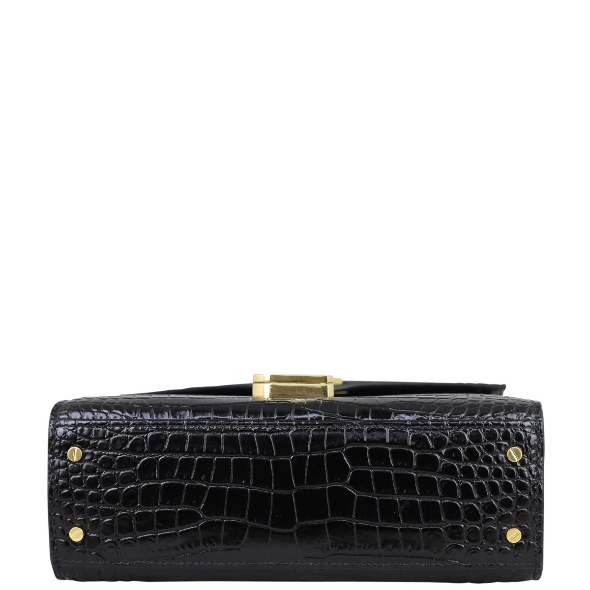 Saint Laurent Cassandra Top Handle Mini Croc-Embossed