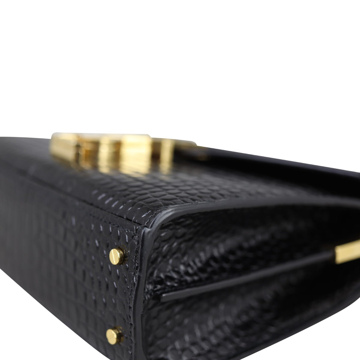 Saint Laurent Cassandra Top Handle Mini Croc-Embossed